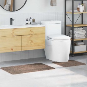 Estera de baño 2 pcs Marrón 50 x 50 cm Polipropileno Estera de baño 2 pcs Marrón 50 x 50 cm Polipropileno