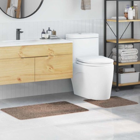 Estera de baño 2 pcs Marrón 50 x 50 cm Polipropileno