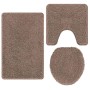 Conjunto de alfombra de baño antideslizante 3 pcs Marrón