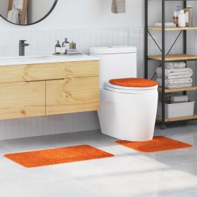 Conjunto de alfombra de baño antideslizante 3 pcs Naranja Conjunto de alfombra de baño antideslizante 3 pcs Naranja
