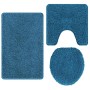 Conjunto de alfombra de baño antideslizante 3 pcs Azul