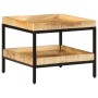 Mesa lateral Marrón 55 x 55 x 45 cm madera maciza de mango