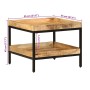 Mesa lateral Marrón 55 x 55 x 45 cm madera maciza de mango