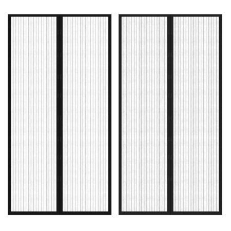 Cortina mosquitera para puerta 2 uds imán negro 210 x 100 cm en Mosquiteras para ventanas | Comprar online en Foro24