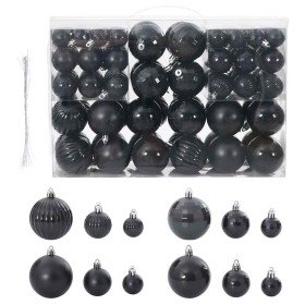 Bolas de Navidad 100 unidades negro Ø3/4/6 cm Bolas de Navidad 100 unidades negro Ø3/4/6 cm