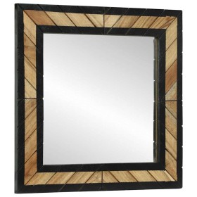 Espejo Negro y Marrón 50 x 2 x 50 cm Madera Sólida de Acacia