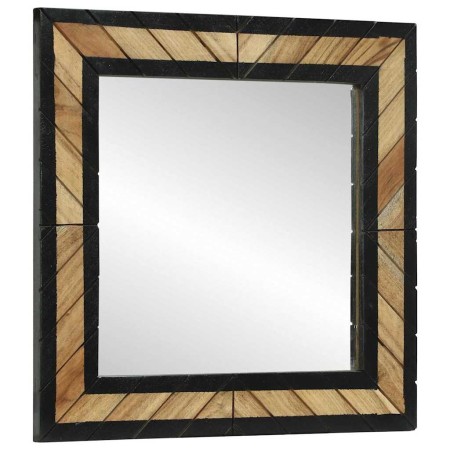 Espejo Negro y Marrón 50 x 2 x 50 cm Madera Sólida de Acacia