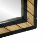 Espejo Negro y Marrón 50 x 2 x 50 cm Madera Sólida de Acacia