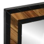 Espejo Negro y Marrón 70 x 2 x 70 cm Madera Sólida de Acacia