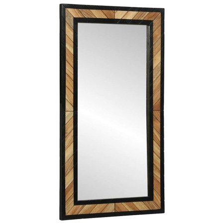 Espejo Negro y Marrón 90 x 2 x 50 cm Madera Sólida de Acacia