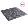 Paneles de pared 24 uds XPS amatista gris 50x50 cm 6 m²