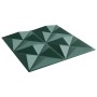Paneles de pared 12 uds XPS origami verde 50x50 cm 3 m²