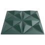 Paneles de pared 12 uds XPS origami verde 50x50 cm 3 m²