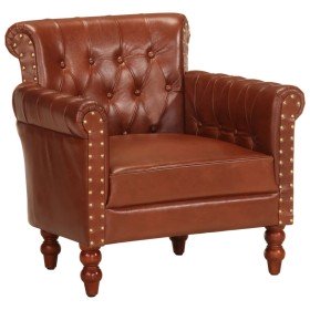 Sillón de cuero auténtico de cabra marrón Sillón de cuero auténtico de cabra marrón