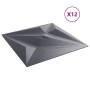Paneles de pared 12 uds XPS estrella gris 50x50 cm 3 m²