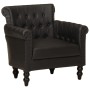 Sillón de cuero auténtico de cabra negro