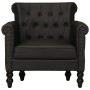 Sillón de cuero auténtico de cabra negro