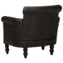 Sillón de cuero auténtico de cabra negro