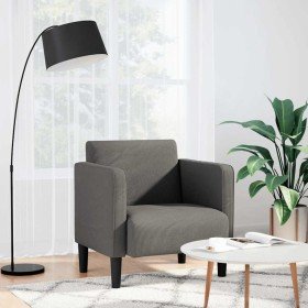 Sillón con reposabrazos gris claro 54 cm tejido de pana Sillón con reposabrazos gris claro 54 cm tejido de pana