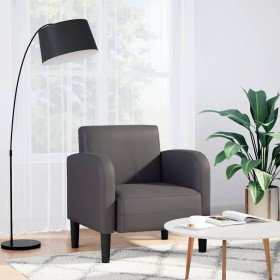 Sillón con reposabrazos gris 54 cm cuero sintética Sillón con reposabrazos gris 54 cm cuero sintética