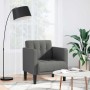 Sillón con reposabrazos de tela gris oscuro 53 cm