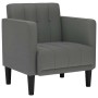 Sillón con reposabrazos de tela gris oscuro 53 cm