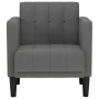 Sillón con reposabrazos de tela gris oscuro 53 cm