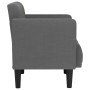 Sillón con reposabrazos de tela gris oscuro 53 cm