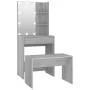 Juego de tocador con LED madera contrachapada gris Sonoma de vidaXL, Tocadores para dormitorios - Ref: Foro24-3114137, Precio...
