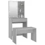 Juego de tocador con LED madera contrachapada gris Sonoma de vidaXL, Tocadores para dormitorios - Ref: Foro24-3114137, Precio...