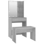 Juego de tocador con LED madera contrachapada gris Sonoma de vidaXL, Tocadores para dormitorios - Ref: Foro24-3114137, Precio...