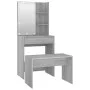 Juego de tocador con LED madera contrachapada gris Sonoma de vidaXL, Tocadores para dormitorios - Ref: Foro24-3114137, Precio...