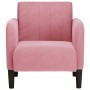 Sillón con reposabrazos terciopelo rosa 54 cm