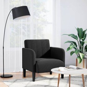 Sillón con reposabrazos Terciopelo negro 54 cm Sillón con reposabrazos Terciopelo negro 54 cm