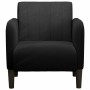 Sillón con reposabrazos Terciopelo negro 54 cm