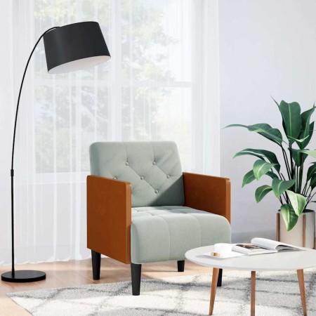 Sillón con reposabrazos Terciopelo Gris Claro 55 cm