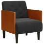 Sillón con reposabrazos Terciopelo negro 55 cm