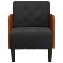 Sillón con reposabrazos Terciopelo negro 55 cm