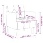 Sillón con reposabrazos de terciopelo marrón 55 cm