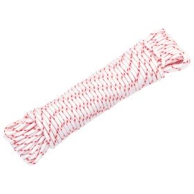 Cordón de arranque nailon blanco y rojo Ø3 mm 10 m