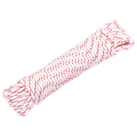 Cordón de arranque nailon blanco y rojo Ø3 mm 10 m