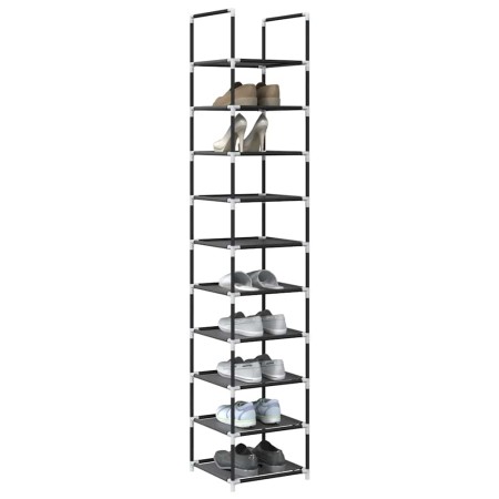Zapatero 10 niveles negro 33x33x174 cm tejido no tejido