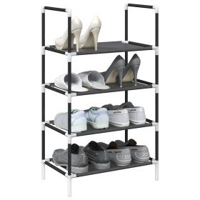 Zapatero 4 niveles negro 44x28x77 cm tejido no tejido Zapatero 4 niveles negro 44x28x77 cm tejido no tejido