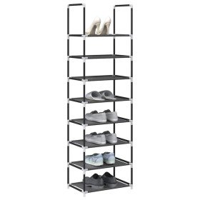 Zapatero 8 niveles negro 44x28x145 cm tejido no tejido Zapatero 8 niveles negro 44x28x145 cm tejido no tejido