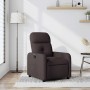 Sillón reclinable de tela marrón oscuro