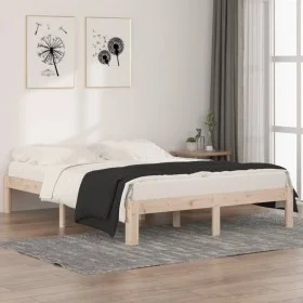 Solid wood bed frame 150x200 cm by vidaXL, Beds and slatted bases - Ref: Foro24-810370, Price: 100,96 €, Discount: %