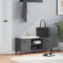 Banco zapatero VIKEN madera ingeniería antracita 106x35x45 cm