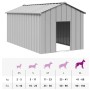 Caseta para perros con techo acero galvanizado 114x202x101 cm