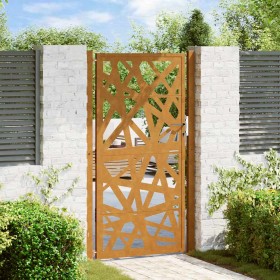 Puerta de jardín de acero desgastado diseño ligero 105x180 cm Puerta de jardín de acero desgastado diseño ligero 105x180 cm