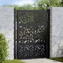 Puerta de jardín diseño de hoja de acero negra 105x130 cm